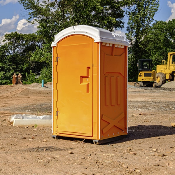 can i customize the exterior of the portable restrooms with my event logo or branding in Alexandria Bay